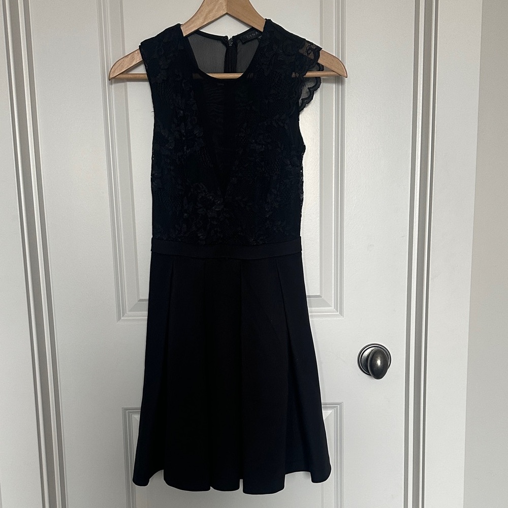 Dynamite Black Lace Bodice A-Line Dress - XS